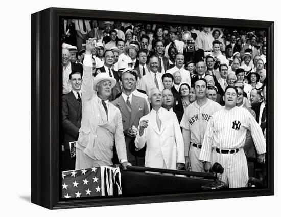 President Franklin Tossed Out the Ball Starting the All-Star Game in Griffith Stadium, Washington-null-Framed Stretched Canvas