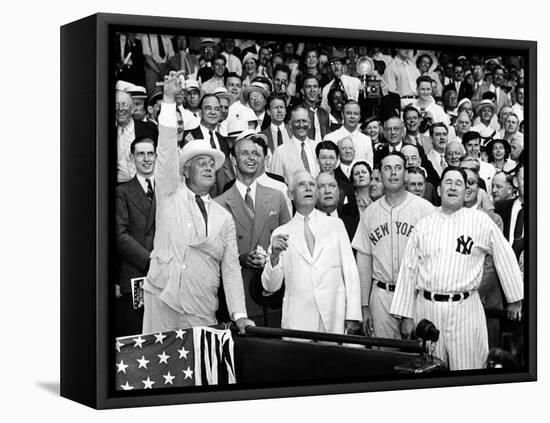 President Franklin Tossed Out the Ball Starting the All-Star Game in Griffith Stadium, Washington-null-Framed Stretched Canvas