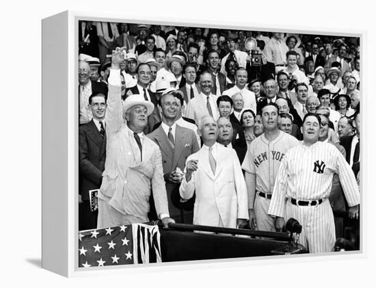 President Franklin Tossed Out the Ball Starting the All-Star Game in Griffith Stadium, Washington-null-Framed Stretched Canvas