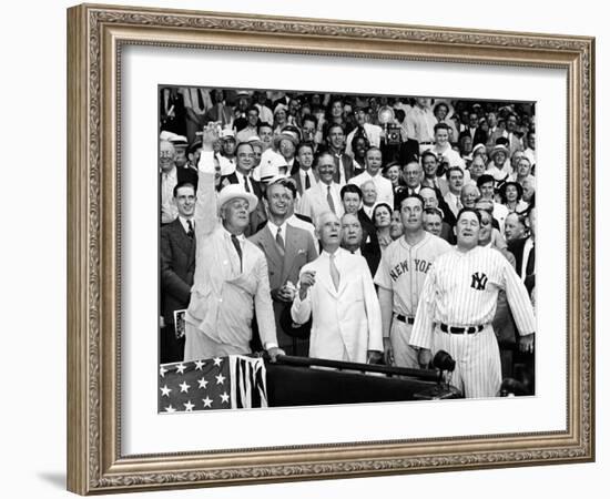 President Franklin Tossed Out the Ball Starting the All-Star Game in Griffith Stadium, Washington-null-Framed Photo