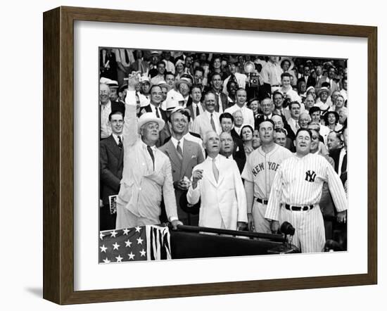 President Franklin Tossed Out the Ball Starting the All-Star Game in Griffith Stadium, Washington-null-Framed Photo