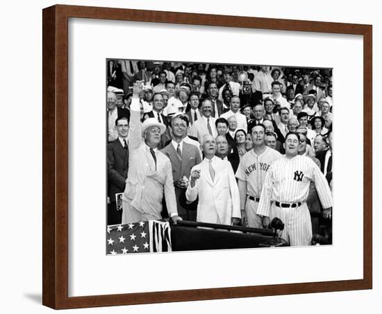 President Franklin Tossed Out the Ball Starting the All-Star Game in Griffith Stadium, Washington-null-Framed Photo