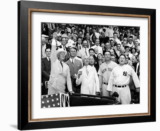 President Franklin Tossed Out the Ball Starting the All-Star Game in Griffith Stadium, Washington-null-Framed Photo