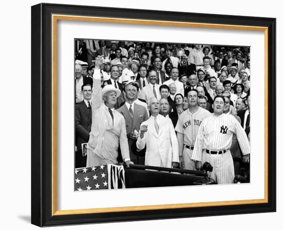 President Franklin Tossed Out the Ball Starting the All-Star Game in Griffith Stadium, Washington-null-Framed Photo