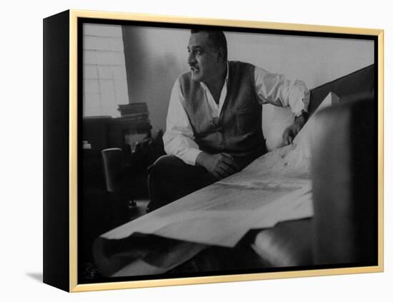 President Gamal Abdul Nasser at His Home Just after Port Said Invasion-null-Framed Premier Image Canvas