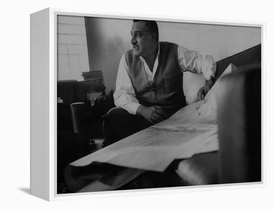 President Gamal Abdul Nasser at His Home Just after Port Said Invasion-null-Framed Premier Image Canvas