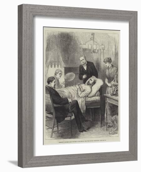 President Garfield Lying Wounded in His Room at the White House, Washington-null-Framed Giclee Print