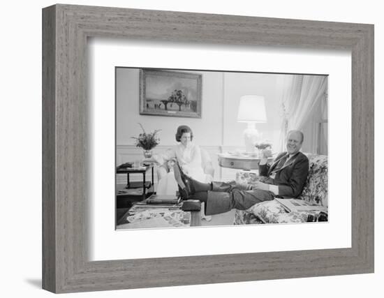 President Gerald Ford and First Lady Betty Ford in the living quarters of the White House, 1975-Marion S. Trikosko-Framed Photographic Print