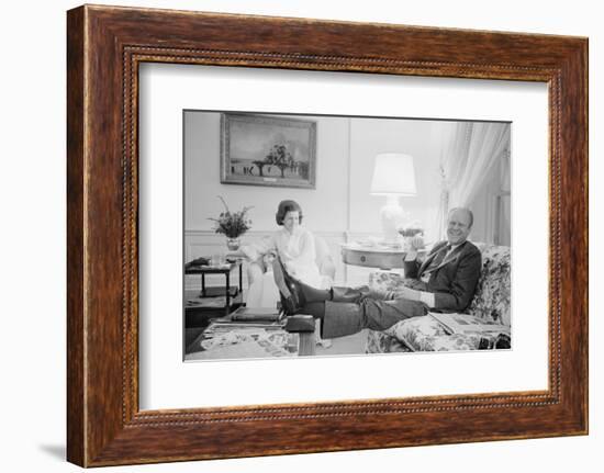 President Gerald Ford and First Lady Betty Ford in the living quarters of the White House, 1975-Marion S. Trikosko-Framed Photographic Print