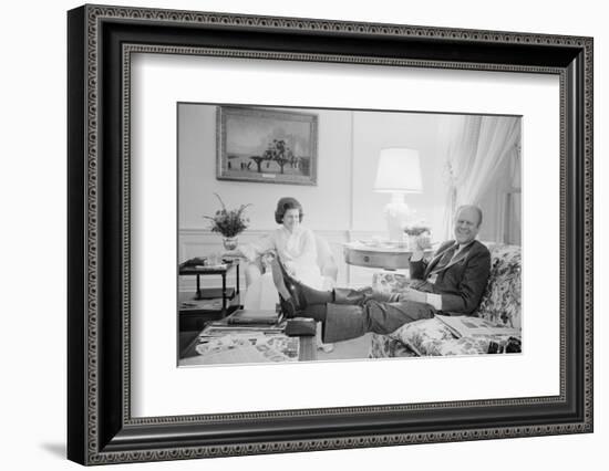 President Gerald Ford and First Lady Betty Ford in the living quarters of the White House, 1975-Marion S. Trikosko-Framed Photographic Print