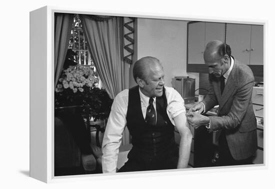 President Gerald Ford Receives a Swine Flu Inoculation on Oct. 14, 1976-null-Framed Stretched Canvas