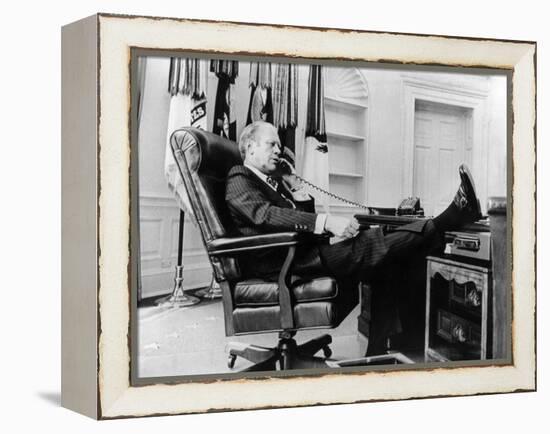 President Gerald Ford's First Week in Office-null-Framed Stretched Canvas