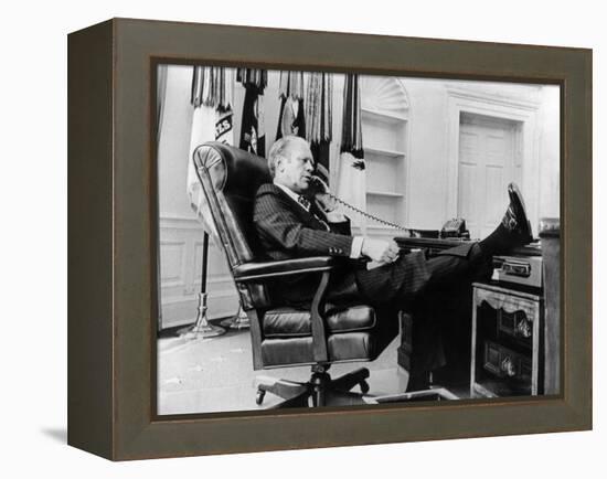 President Gerald Ford's First Week in Office-null-Framed Stretched Canvas