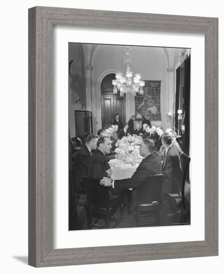 President Harry S. Truman Chatting with Members of Congress at a Dining Table-Bernard Hoffman-Framed Photographic Print
