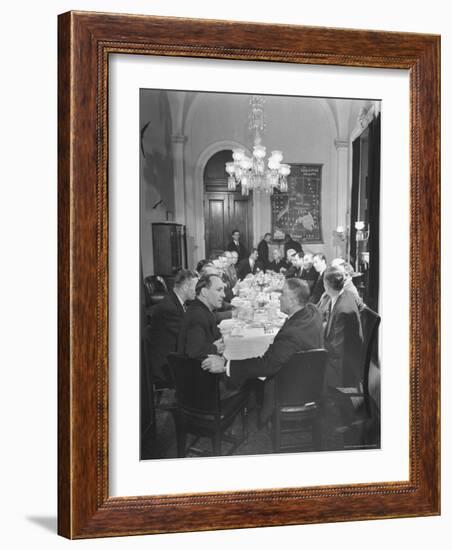 President Harry S. Truman Chatting with Members of Congress at a Dining Table-Bernard Hoffman-Framed Photographic Print