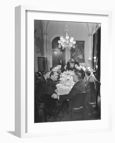 President Harry S. Truman Chatting with Members of Congress at a Dining Table-Bernard Hoffman-Framed Photographic Print