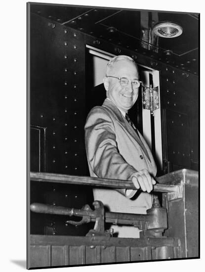 President Harry Truman During His Whistle Stop Campaign in 1948-null-Mounted Photo