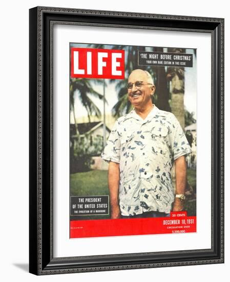 President Harry Truman in Casual Shirt, December 10, 1951-George Skadding-Framed Photographic Print