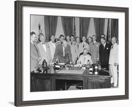 President Harry Truman Signing H.R. 5632, the National Security Act Amendments of 1949-null-Framed Photo