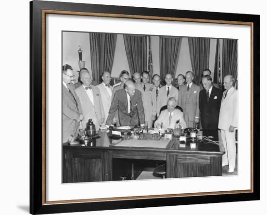 President Harry Truman Signing H.R. 5632, the National Security Act Amendments of 1949-null-Framed Photo