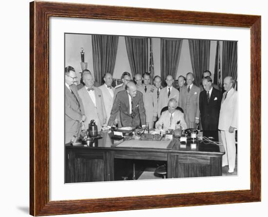 President Harry Truman Signing H.R. 5632, the National Security Act Amendments of 1949-null-Framed Photo