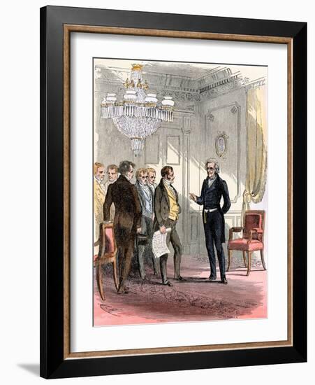 President Jackson Receiving Delegates in the White House-null-Framed Giclee Print