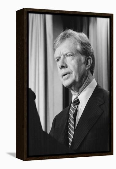 President Jimmy Carter announces sanctions against Iran in retaliation for taking US hostages, 1980-Marion S. Trikosko-Framed Premier Image Canvas