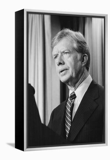 President Jimmy Carter announces sanctions against Iran in retaliation for taking US hostages, 1980-Marion S. Trikosko-Framed Premier Image Canvas