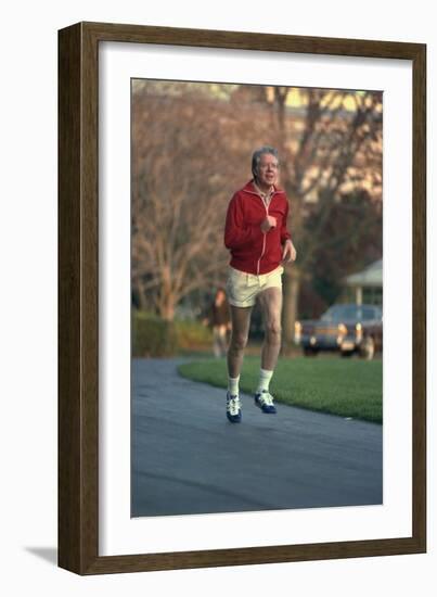 President Jimmy Carter Jogging. Nov. 20 1978-null-Framed Photo