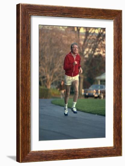 President Jimmy Carter Jogging. Nov. 20 1978-null-Framed Photo