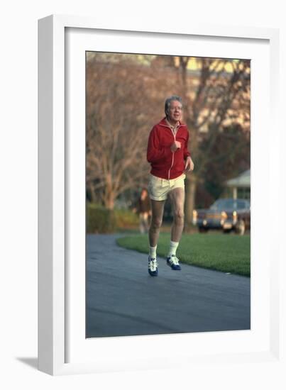 President Jimmy Carter Jogging. Nov. 20 1978-null-Framed Photo