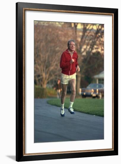 President Jimmy Carter Jogging. Nov. 20 1978-null-Framed Photo