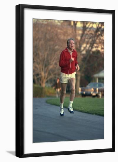 President Jimmy Carter Jogging. Nov. 20 1978-null-Framed Photo