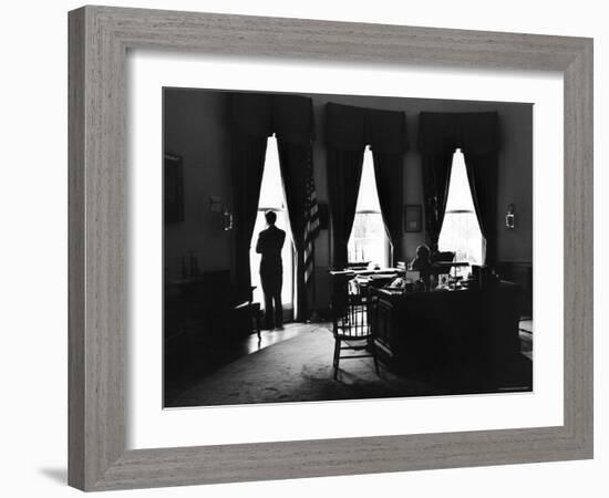 President John F. Kennedy and Attorney Gen. Robert F. Kennedy in the Oval Office at the White House-Art Rickerby-Framed Photographic Print