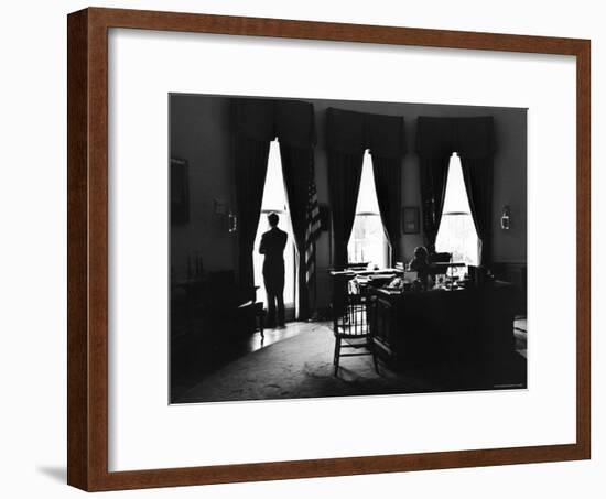 President John F. Kennedy and Attorney Gen. Robert F. Kennedy in the Oval Office at the White House-Art Rickerby-Framed Photographic Print