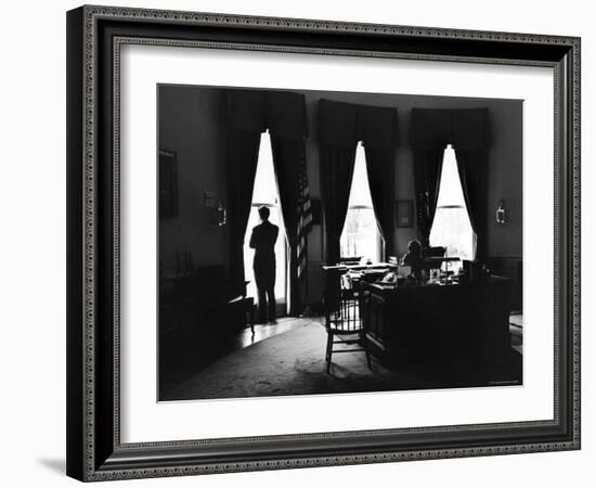 President John F. Kennedy and Attorney Gen. Robert F. Kennedy in the Oval Office at the White House-Art Rickerby-Framed Photographic Print