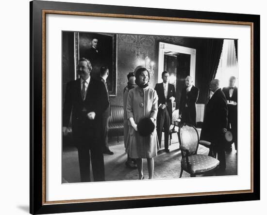 President John F. Kennedy and His Wife on the Day of President Kennedy's Inauguration Ceremony-Ed Clark-Framed Photographic Print