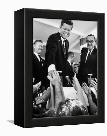 President John F. Kennedy, During His Western Trip to Inspect Dams and Power Projects-John Loengard-Framed Premier Image Canvas