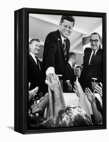 President John F. Kennedy, During His Western Trip to Inspect Dams and Power Projects-John Loengard-Framed Premier Image Canvas