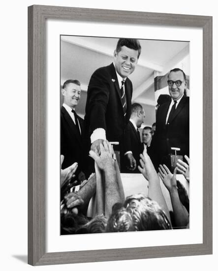 President John F. Kennedy, During His Western Trip to Inspect Dams and Power Projects-John Loengard-Framed Photographic Print