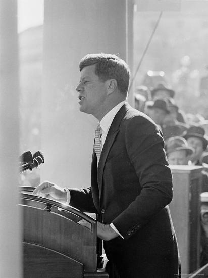 President John F. Kennedy Making Inaugural Address Photographic Print ...
