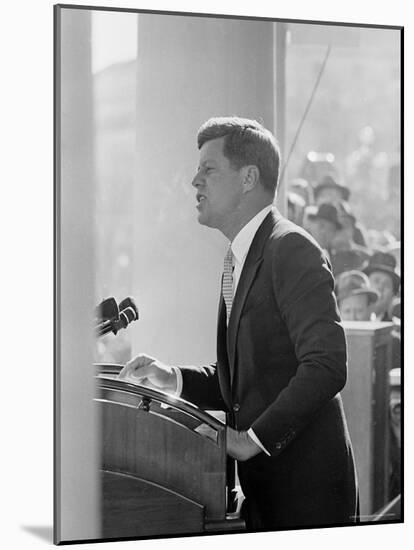 President John F. Kennedy Making Inaugural Address-Joe Scherschel-Mounted Photographic Print