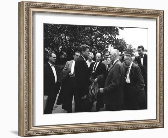 President John F. Kennedy Visits with Reporters-Stocktrek Images-Framed Photographic Print