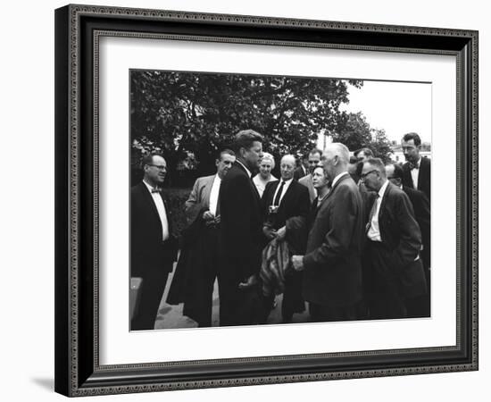 President John F. Kennedy Visits with Reporters-Stocktrek Images-Framed Photographic Print