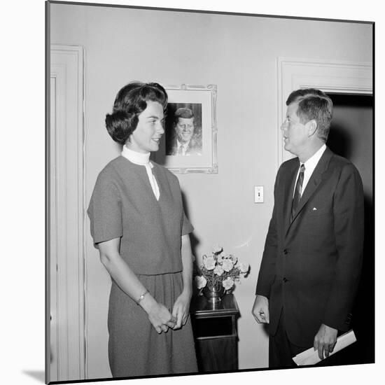President John F. Kennedy with a Former White House Staff Member-Stocktrek Images-Mounted Photographic Print