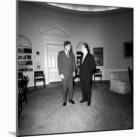 President John F. Kennedy with a Visitor at the White House-Stocktrek Images-Mounted Photographic Print