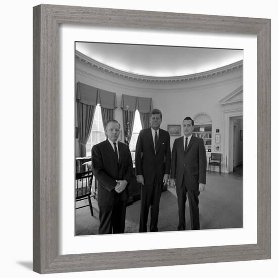 President John. F. Kennedy with Visitors at the White House-Stocktrek Images-Framed Photographic Print