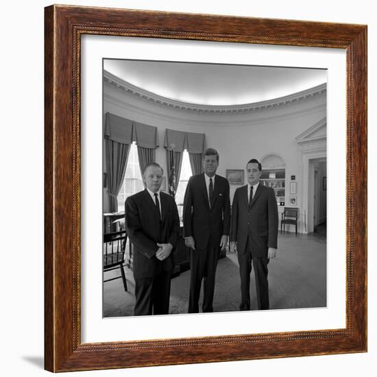 President John. F. Kennedy with Visitors at the White House-Stocktrek Images-Framed Photographic Print