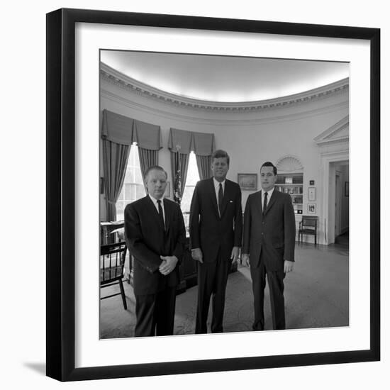 President John. F. Kennedy with Visitors at the White House-Stocktrek Images-Framed Photographic Print