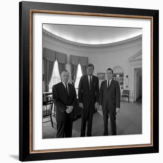 President John. F. Kennedy with Visitors at the White House-Stocktrek Images-Framed Photographic Print